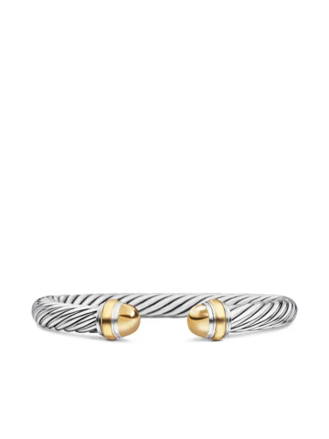 David Yurman 14K yellow gold and sterling silver Classic Cable bracelet (7mm) Silver B04425S4GG