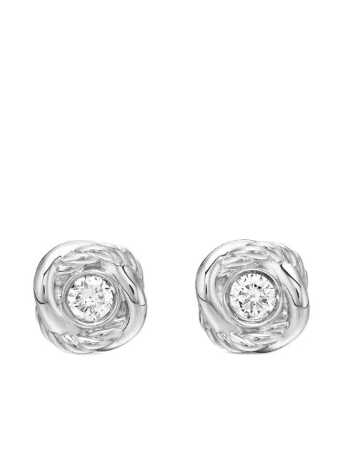 David Yurman sterling silver Infinity diamond stud earrings (6.8mm) Silver E09689SSADI