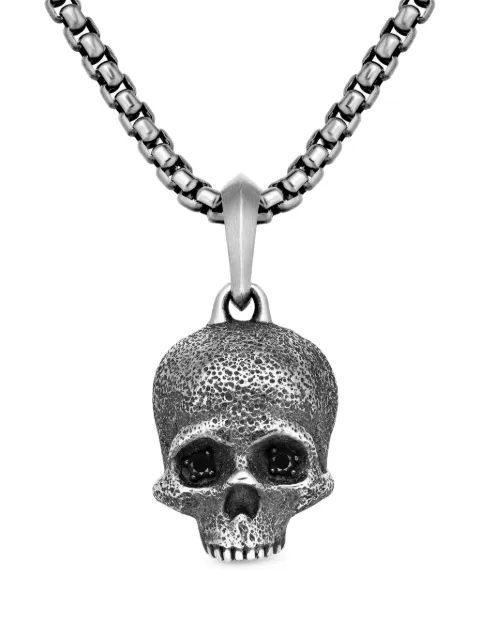 David Yurman sterling silver Memento Mori Skull diamond amulet (18mm) Silver D25437MSSABD