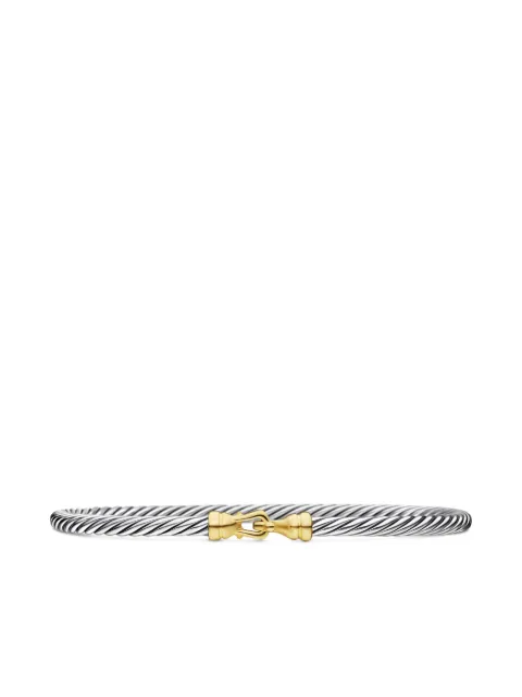 David Yurman 18kt yellow gold and sterling silver Buckle Classic Cable bracelet (3mm) Silver B09543S8
