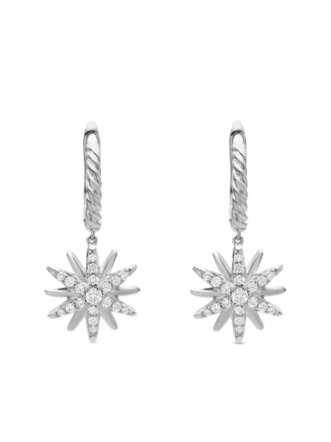 David Yurman sterling silver Starburst diamond drop earrings (25mm) Silver E16434DSSADI