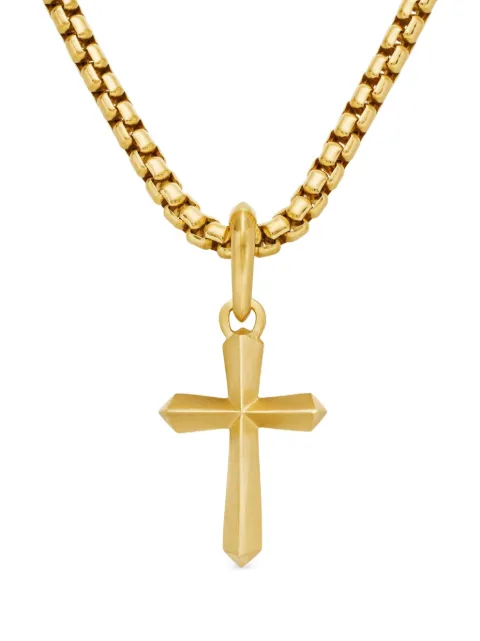 David Yurman 18kt yellow gold Roman Cross amulet (19mm) Gold D25181M88