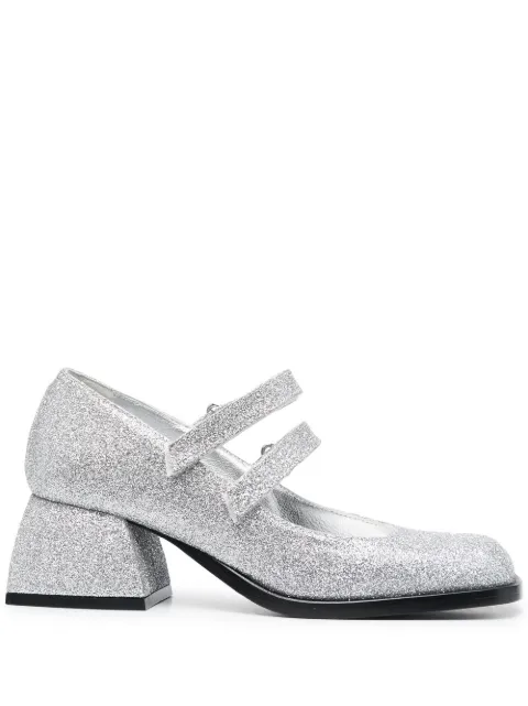 Nodaleto glitter-detail leather pumps Silver NO1179116