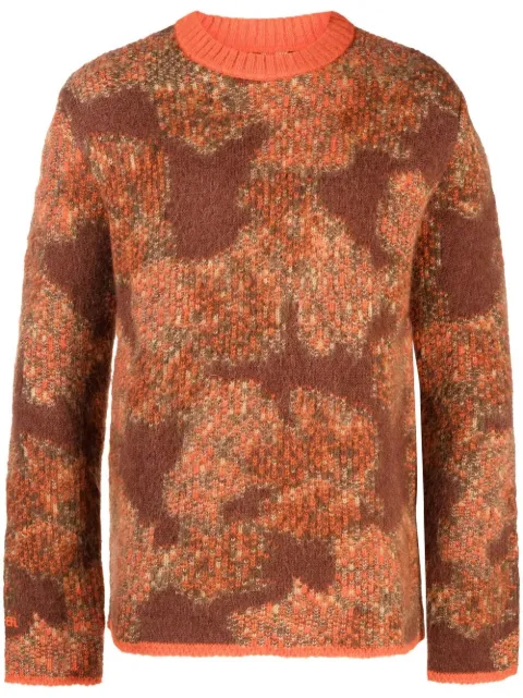 ERL intarsia-knit alpaca-wool jumper Orange ERL05N023