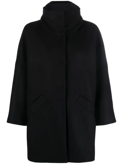 Herno high-neck single-breasted coat Black GC000365D33344