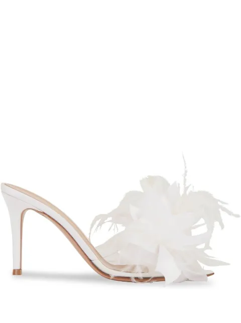 Gianvito Rossi Ynez floral-appliqué sandals White G1615085RICGXR