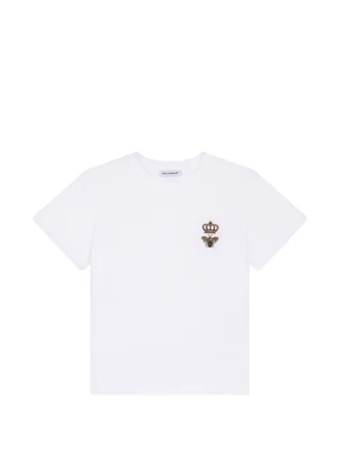 Dolce & Gabbana embroidered Bee cotton T-shirt White G8PV1ZG7WUQ