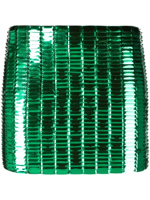The Attico crystal-embellished fitted skirt Green 231WCS87H111