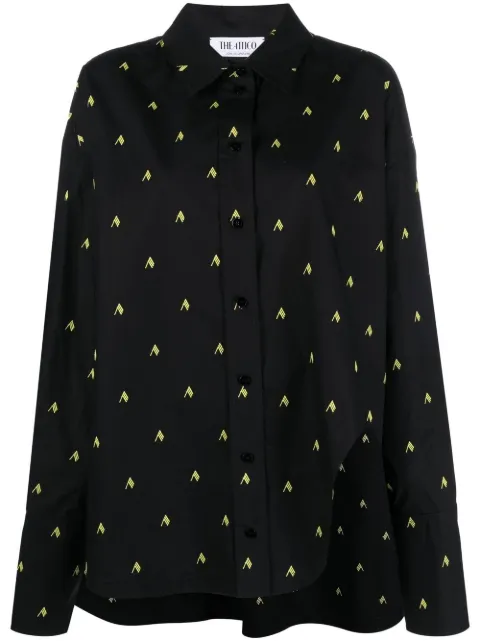 The Attico Diana oversized logo-print shirt Black 231WCH04C052R