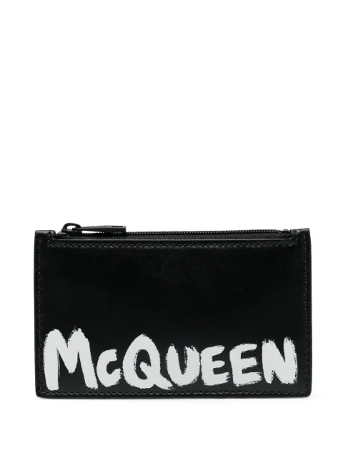 Alexander McQueen logo-print leather wallet Black 6831171AAMJ