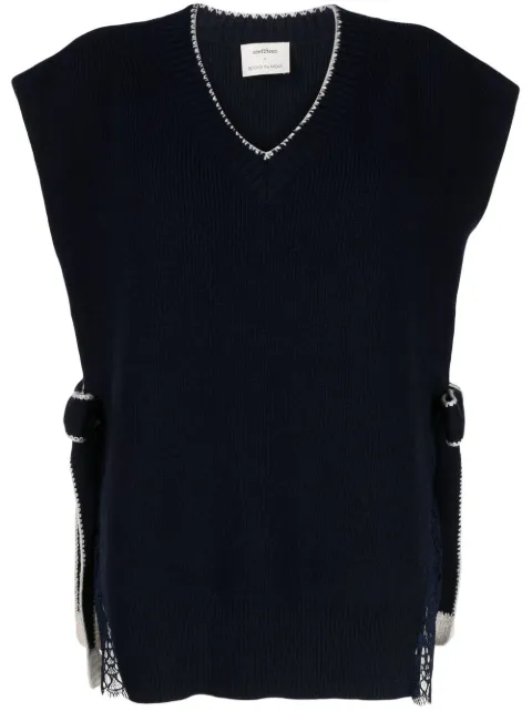 Onefifteen side-tie detail knitted vest top Blue OFS39
