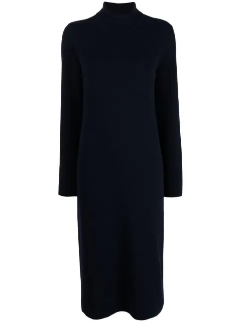 Onefifteen ribbed-knit roll neck dress Blue JM021A