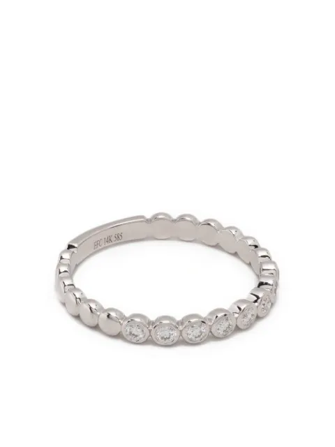 Ef Collection 14kt white gold diamond stack ring Silver 101544