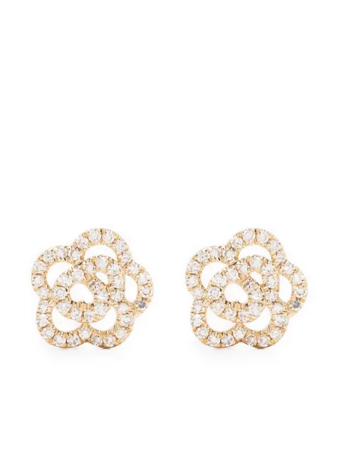 Ef Collection 14kt yellow gold Rose diamond stud earrings Gold 100094