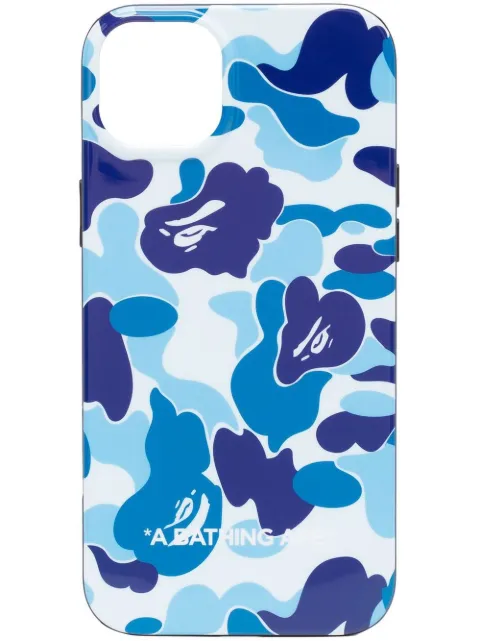 A BATHING APE® abstract-print iPhone 14 Plus case Blue 0ZXECM182016JBLX