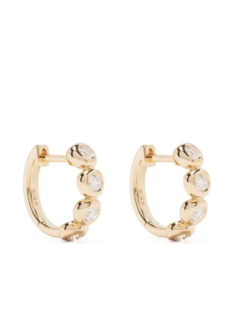 Ef Collection 14kt yellow gold Pillow diamond huggie earring Gold 127918