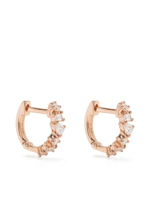Ef Collection 14kt rose gold diamond huggie earring Pink 124139