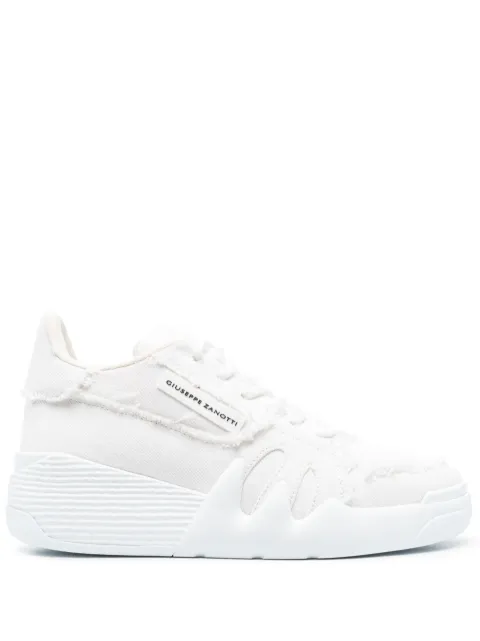 Giuseppe Zanotti Talon frayed-trim sneakers White RS30017