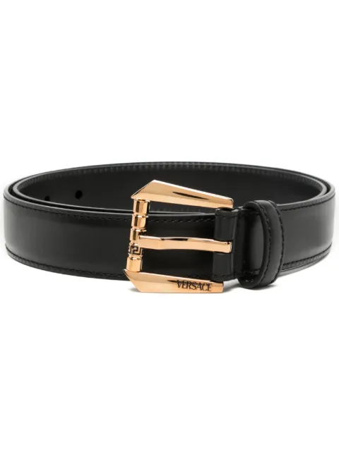 Versace logo-engraved leather belt Black 1008373DVTP1