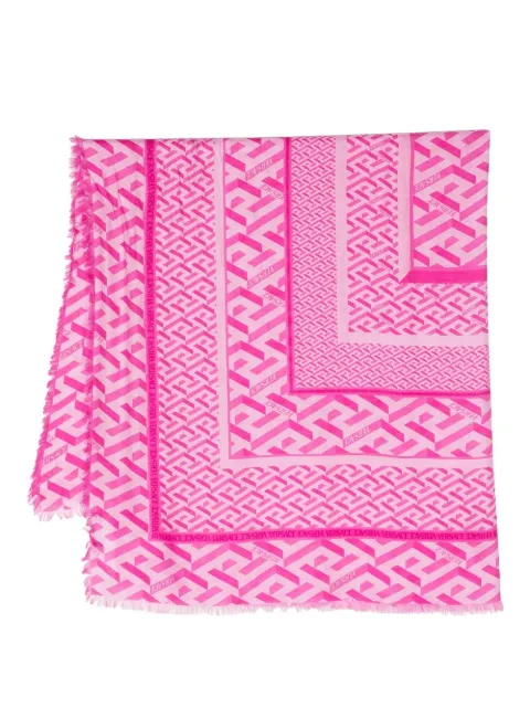 Versace all-over monogram-print scarf Pink 10015991A06728