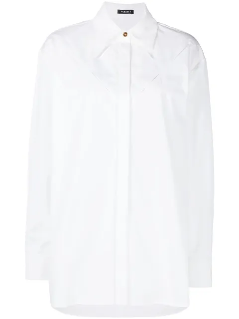 Versace cut-out detail long-sleeve shirt White 10082591A01816