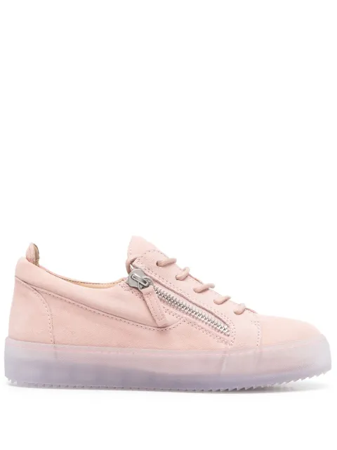 Giuseppe Zanotti zip-detail leather low-top sneakers Pink RS30003