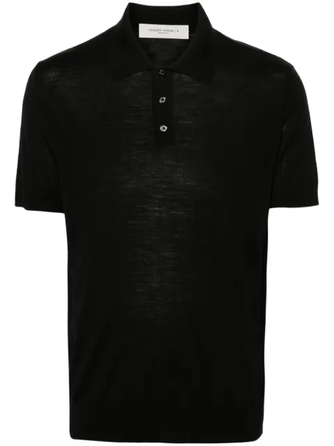 Golden Goose fine-knit polo shirt Black GMP01412P001041
