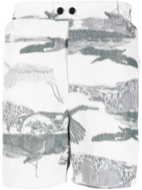 Henrik Vibskov graphic-print bermuda shorts Neutrals SS23STUDIOM503