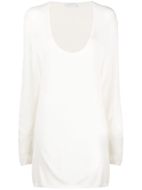 Prada Pre-Owned 2000s longline plunge T-shirt White PRA420VV