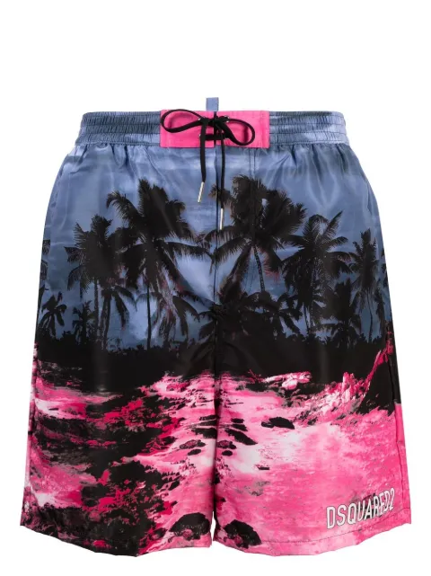 DSQUARED2 tropical-print swim shorts Blue D7BMA4760ISA01