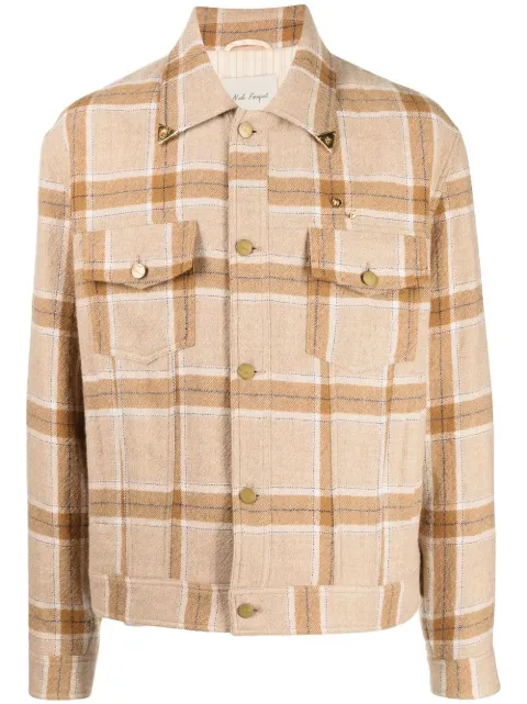 Nick Fouquet plaid-check print shirt jacket Brown NFMV10010PNV005