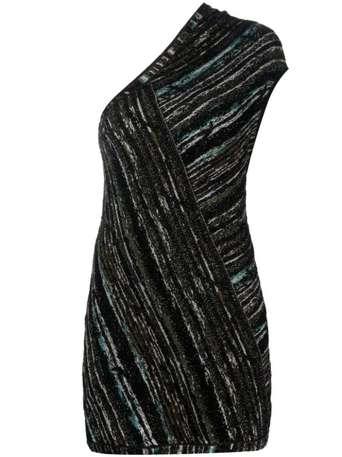 Missoni Pre-Owned 2000s metallic one-shoulder top Black MIS480HH