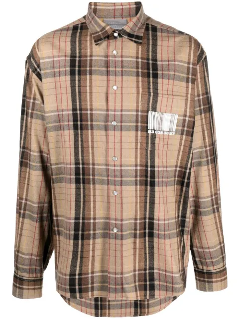VTMNTS plaid-check long-sleeve shirt Neutrals VL14SH750M