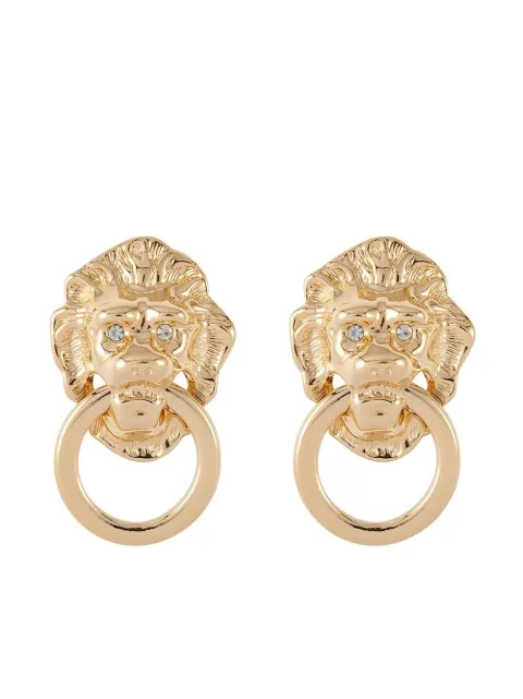 Kenneth Jay Lane 1990s lion head door-knock earrings Gold ER024767