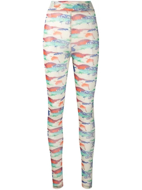 Henrik Vibskov printed mesh leggings Neutrals SS23STUDIOF813