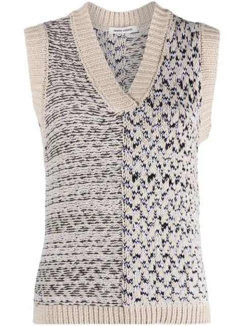 Henrik Vibskov V-neck knitted vest Black SS23STUDIOF709