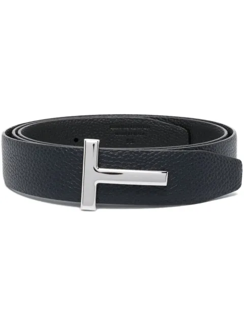 TOM FORD logo-plaque leather belt Blue TB224LCL236S
