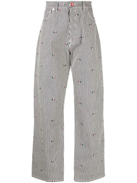 Kenzo floral-print straight-leg jeans Blue FD55DP4066J1