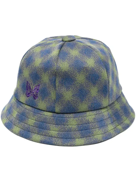 Needles check-pattern bucket hat Green LQ036