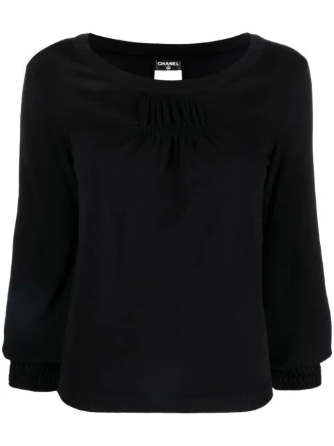 CHANEL Pre-Owned 2008 gathered detail blouse Black CHA900DD