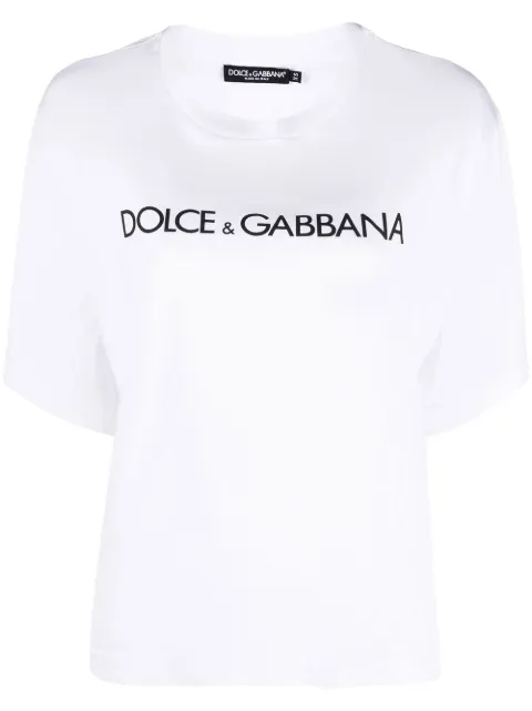 Dolce & Gabbana logo-print short-sleeve T-shirt White F8O48TG7H4P