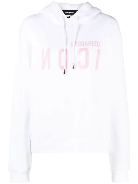 DSQUARED2 Icon logo-print hoodie White S80GU0090S25516