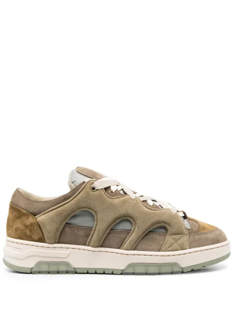 Paura panelled lace-up sneakers Green 09DP80030000732