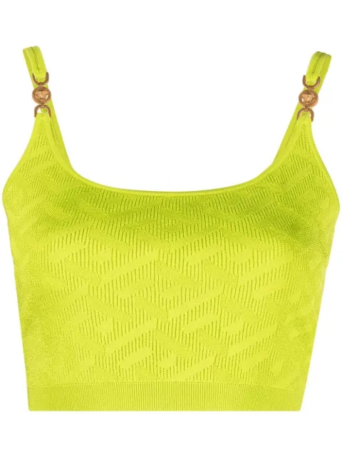 Versace Medusa-motif knitted top Green 10087891A05236