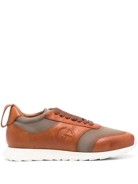 Giorgio Armani panelled low-top sneakers Brown X2X160XN755