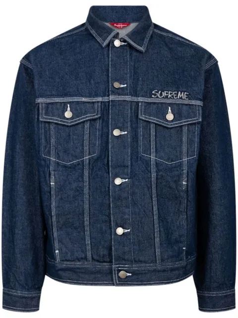 Supreme x Smurfs denim trucker jacket Blue SU12361