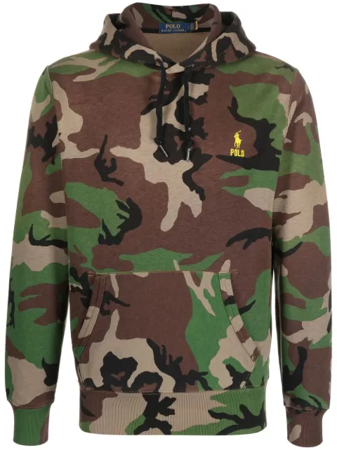 Polo Ralph Lauren camouflage-print drawstring hoodie Green 710890935001