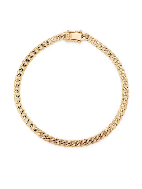 Ef Collection 14kt yellow gold diamond curb chain bracelet Gold 119727