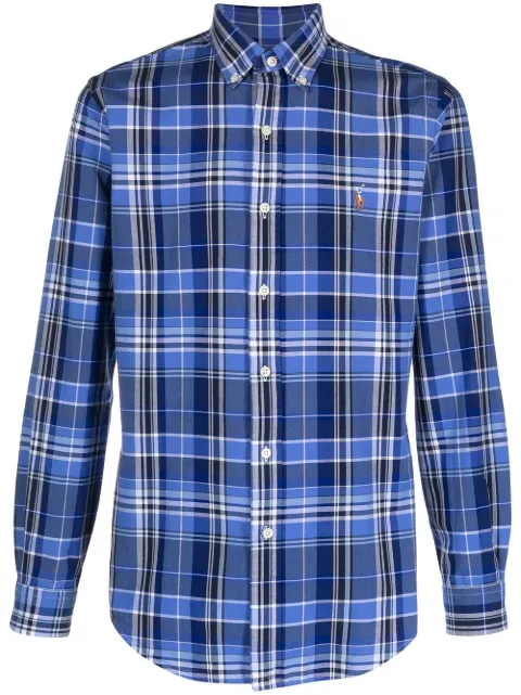 Polo Ralph Lauren check-print long-sleeve shirt Blue 710897267004