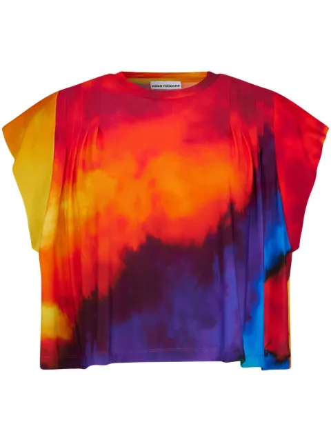 Rabanne tie-dye crew-neck T-shirt Orange 23PJTE109CU0007